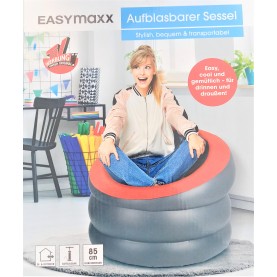 EASYmaxx Sessel zum Aufblasen - In- & Outdoor - anthrazit/rot Sitz Couch 